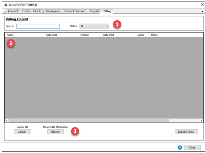 SFP Billing Tab